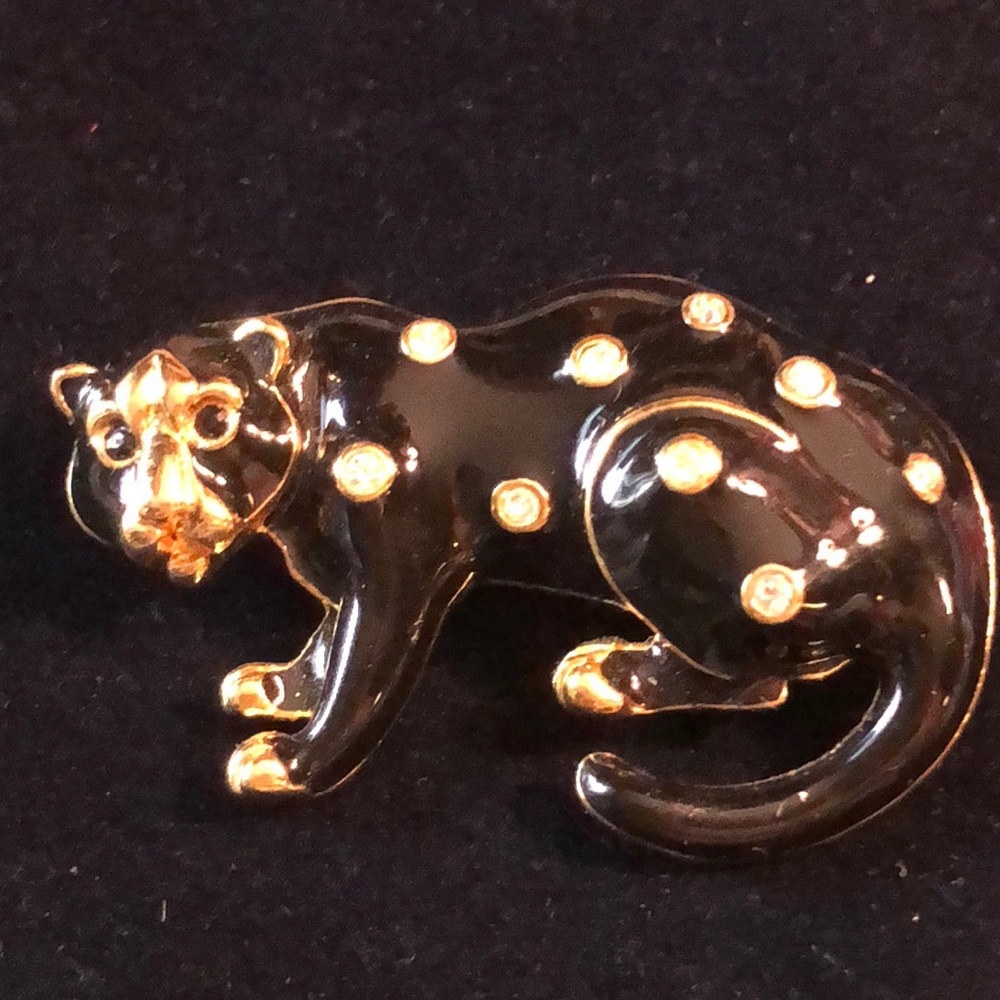 Swarovski (Daniel) D.S.C.o -Signed Black Panther brooch, pin